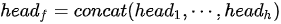 head_f=concat(head_1,\cdots,head_h)