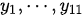 y_1,\cdots,y_{11}